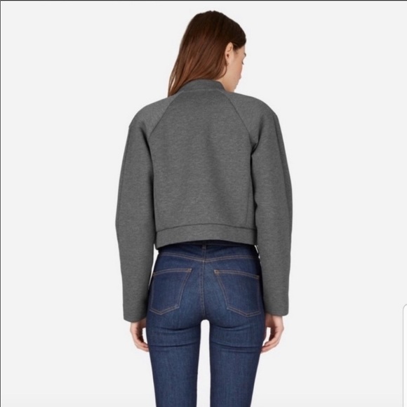 Everlane Gray Street Fleece Bomber Jacket Large - Picture 2 of 13